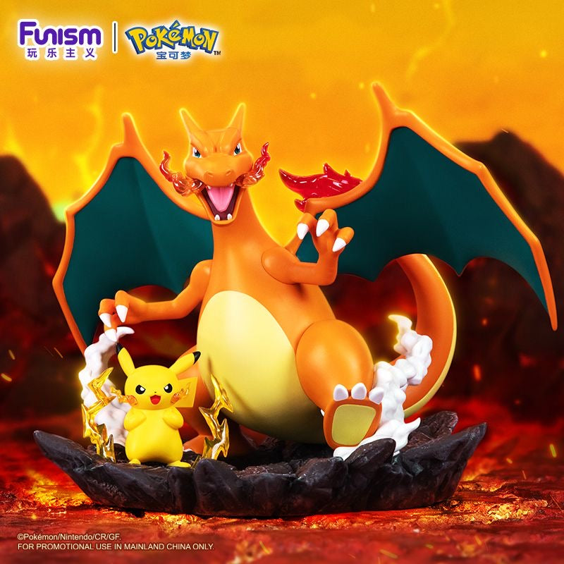 Pokemon Funism Charizard & Pikachu Statue
