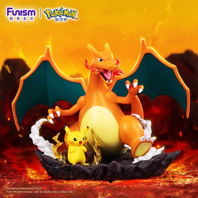 Pokemon Funism Charizard & Pikachu Statue