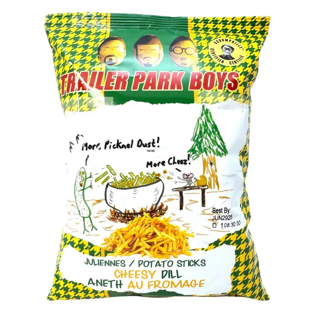Trailer Park Boys Cheesy Dill Pickle Potato Sticks Chips (85g)