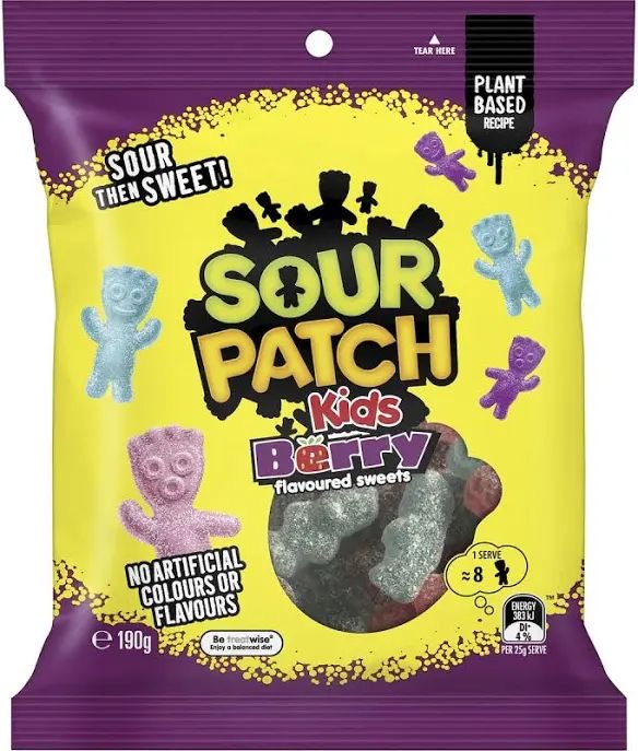 Sour Patch Kids Berry NO RED DYES! (190g)