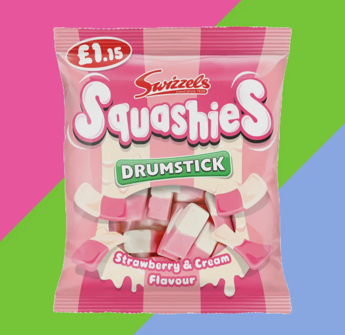 Swizzles Squashies Drumstick Original Strawberry & Cream Flavor (120g)