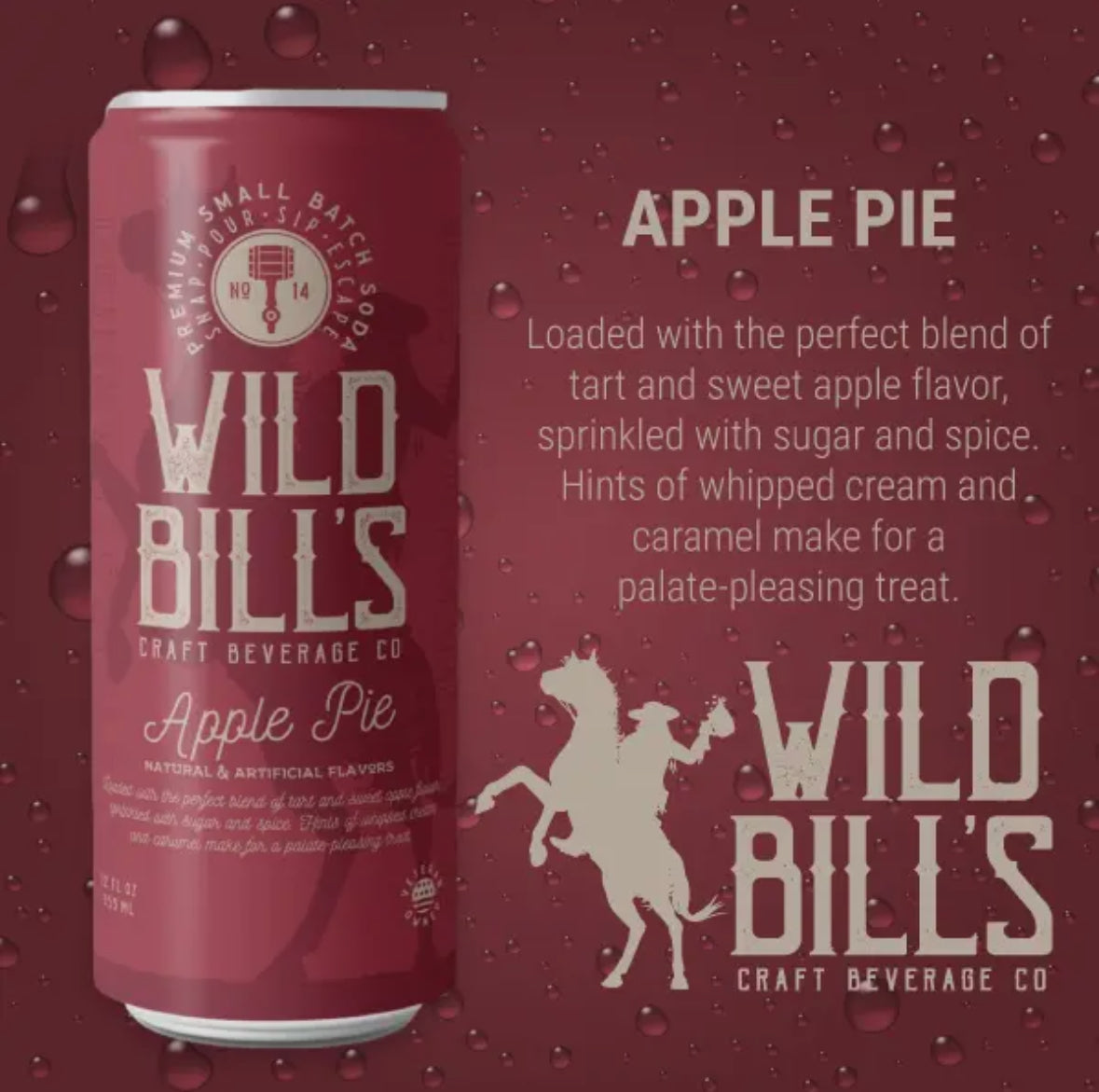 Wild Bills Apple Pie Pure Cane Sugar Soda!!