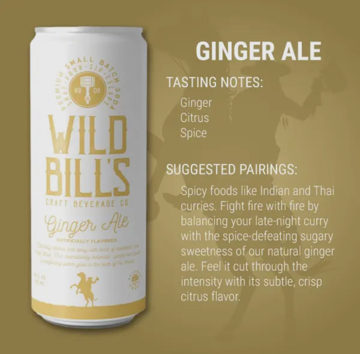 Wild Bills Ginger Ale Pure Cane Sugar Soda!! (12oz)