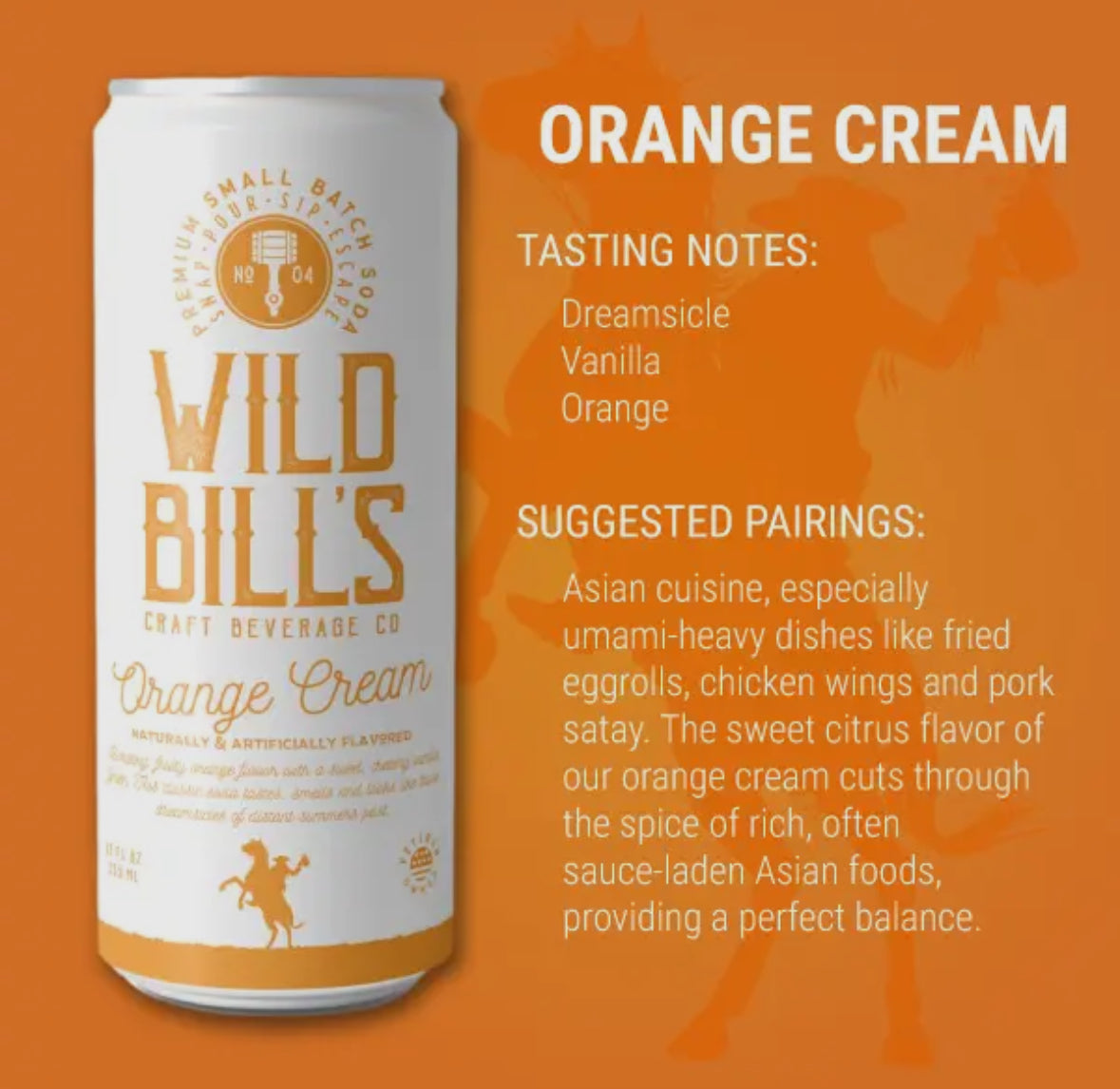 Wild Bills Orange Cream Pure Cane Sugar Soda!!