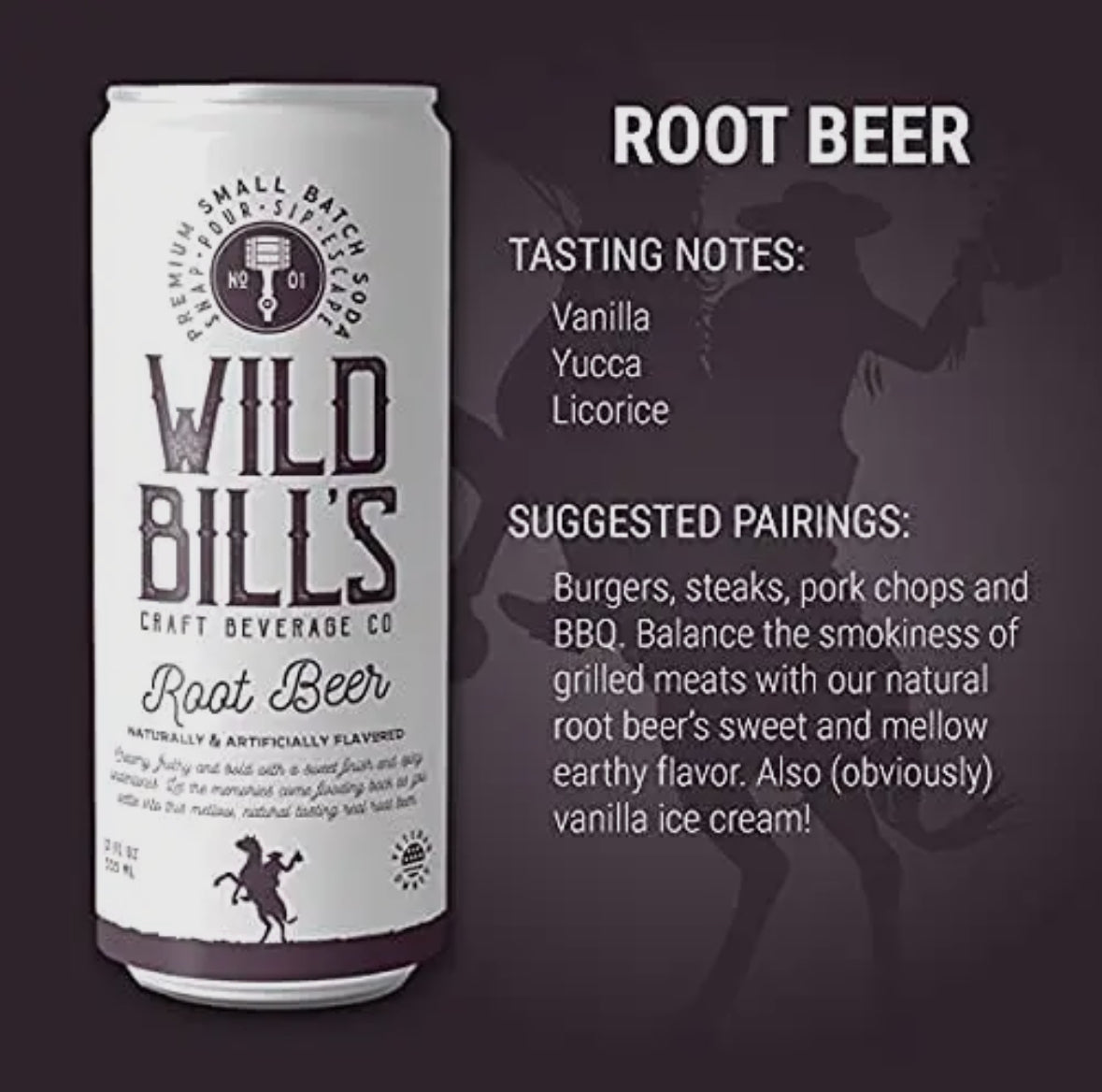 Wild Bills Root Beer Pure Cane Sugar Soda!! (12oz)
