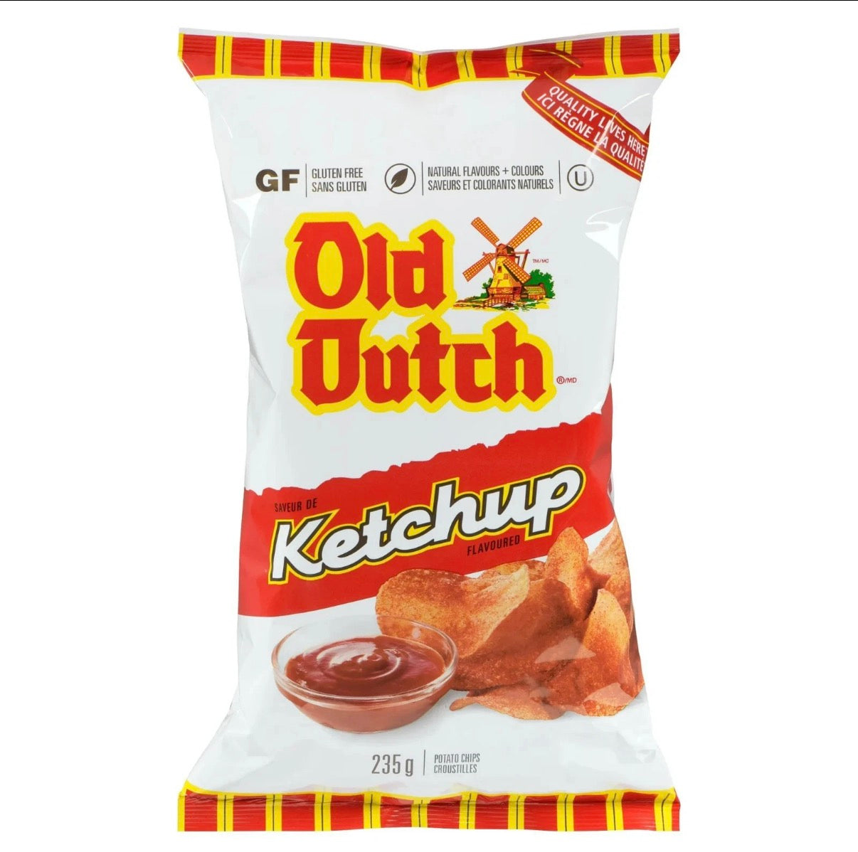 Old Dutch Ketchup Chips (235g) Gluten Free! No Red 40!