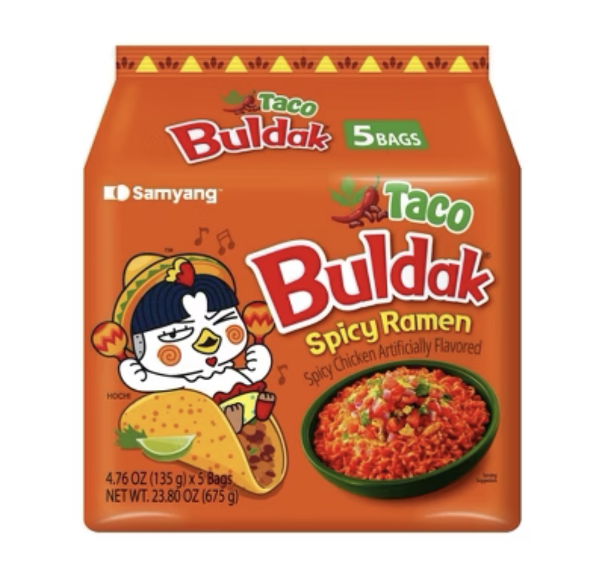 Buldak Ramen Taco Flavor NEW! (Halal) 5 Pack!