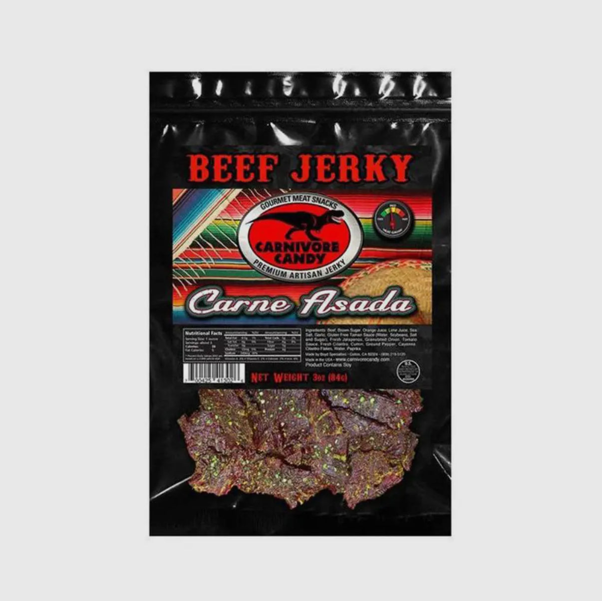 Brisket Beef Jerky Carne Asada (3oz)