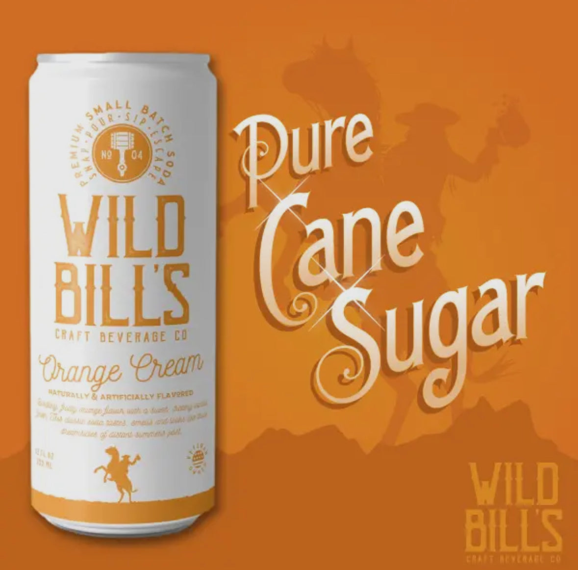 Wild Bills Orange Cream Pure Cane Sugar Soda!!