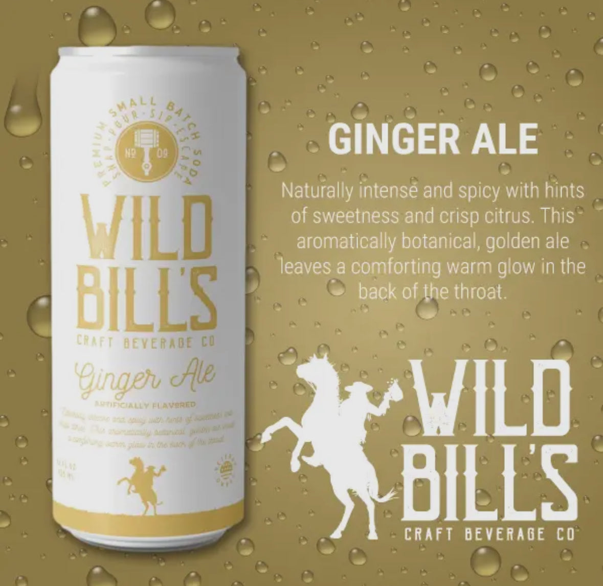 Wild Bills Ginger Ale Pure Cane Sugar Soda!! (12oz)