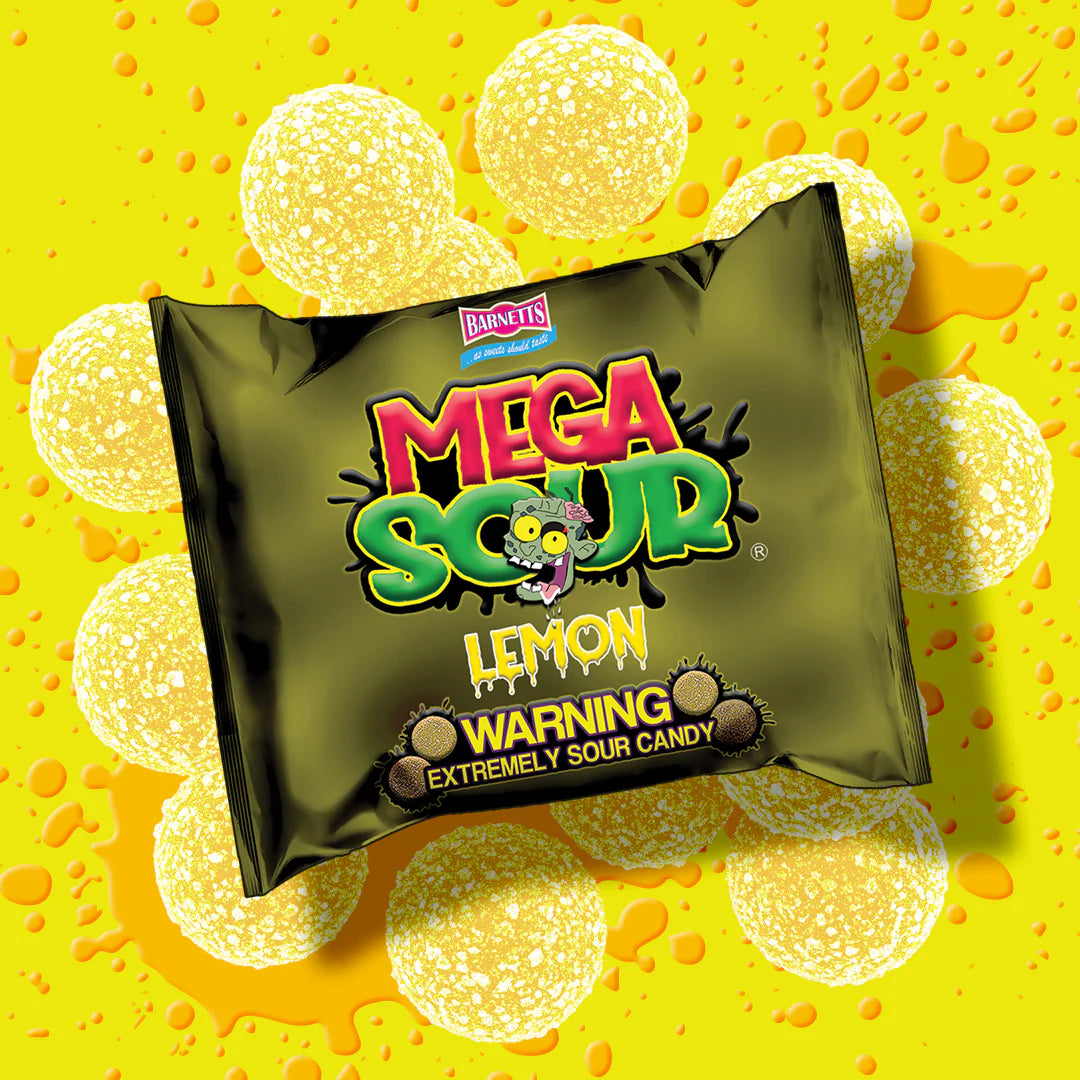 Barnetts Mega Sour Lemon ๐ Candy (104g) Vegan & Gluten-Free!