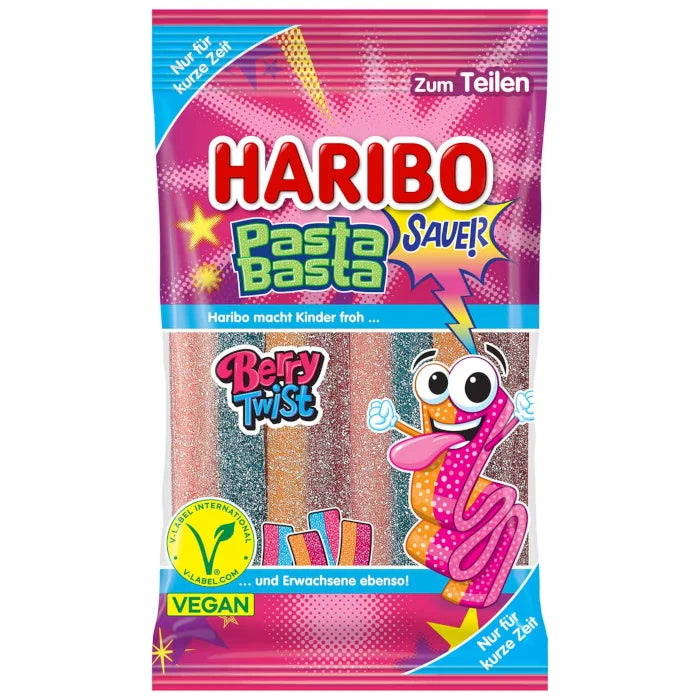 Haribo Sour Pasta Basta Berry Twist (160g) Vegan!