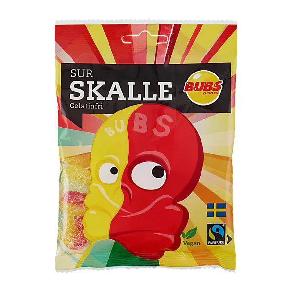 Swedish Candy Sour Skulls Strawberry Lemon (90g)