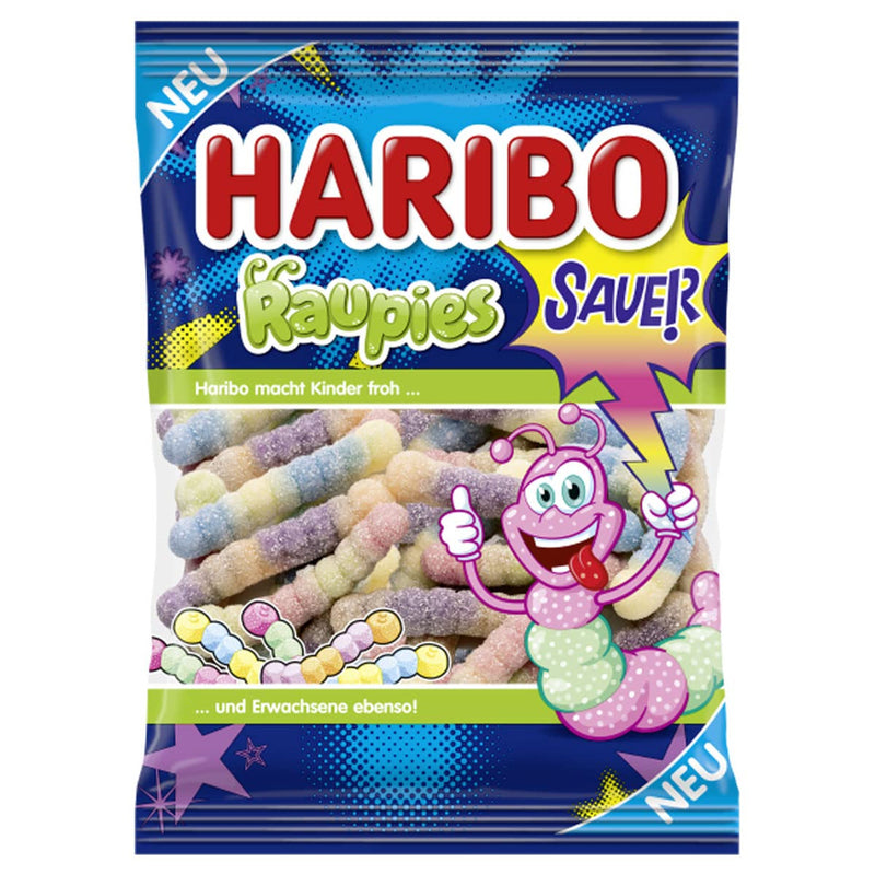 Haribo Raupies Sour Gummy Worms (160g)