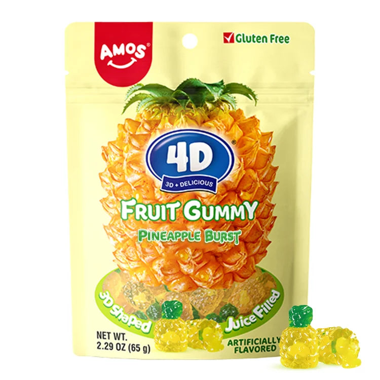 Amos Pineapple Fruit Gummy(65g) Gluten Free!