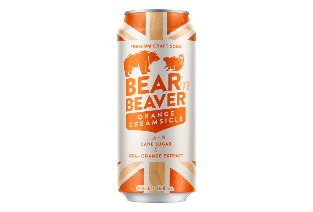Bear'n Beaver Orange Creamsicle Cane Sugar Soda (16oz)