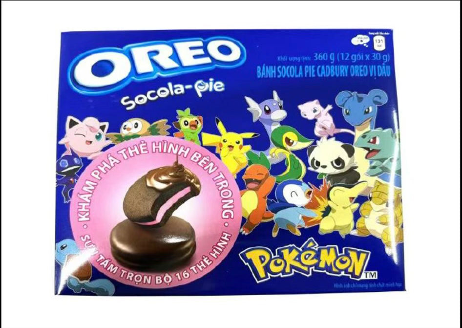 Pokemon Oreo Socola Pie Strawberry with a collectible card! (12 Pieces)