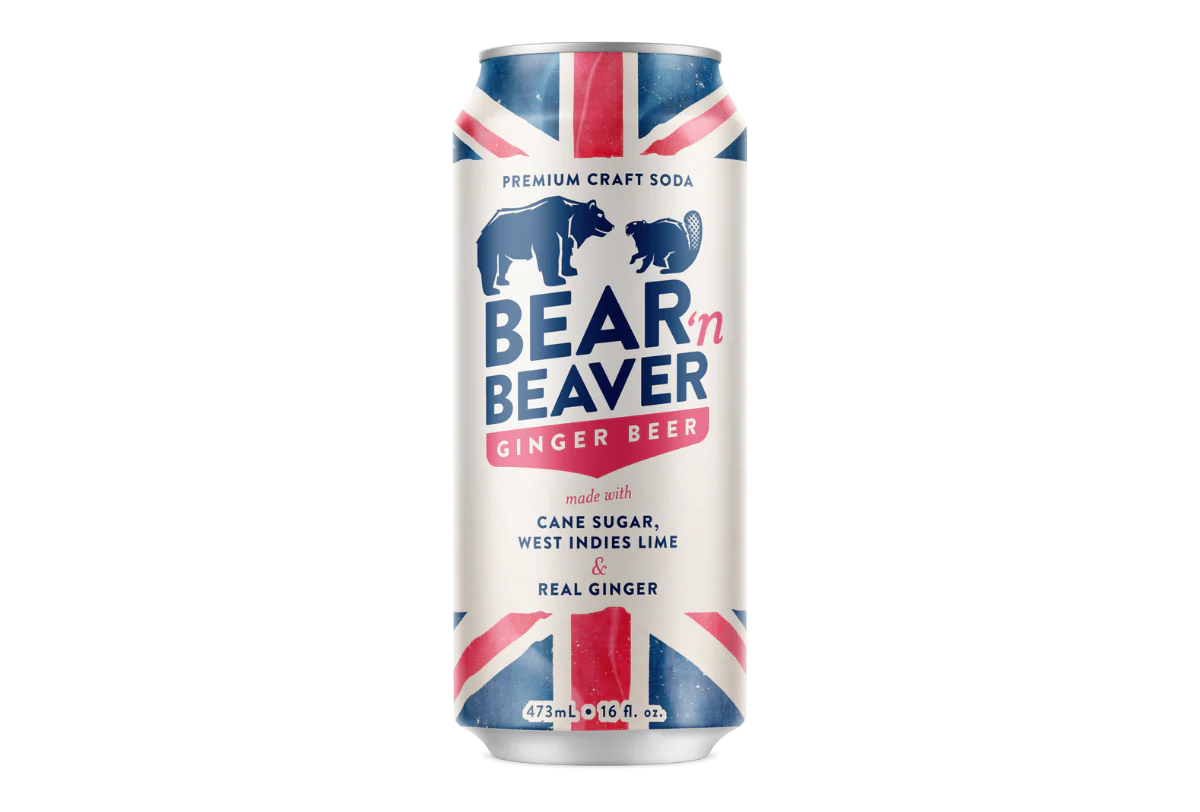 Bear'n Beaver Ginger Beer Soda Cane Sugar (16oz)