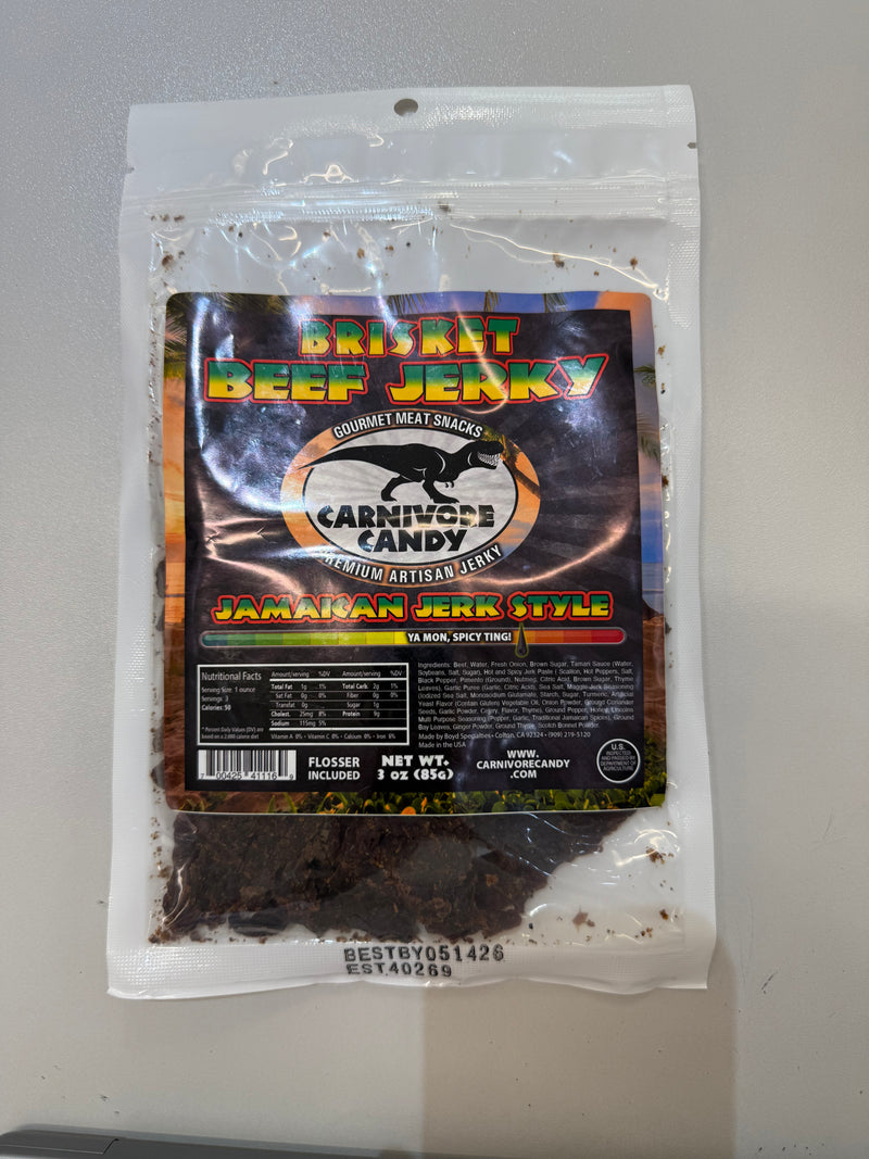 Brisket Beef Jerky Jamaican Jerk Style (3oz)