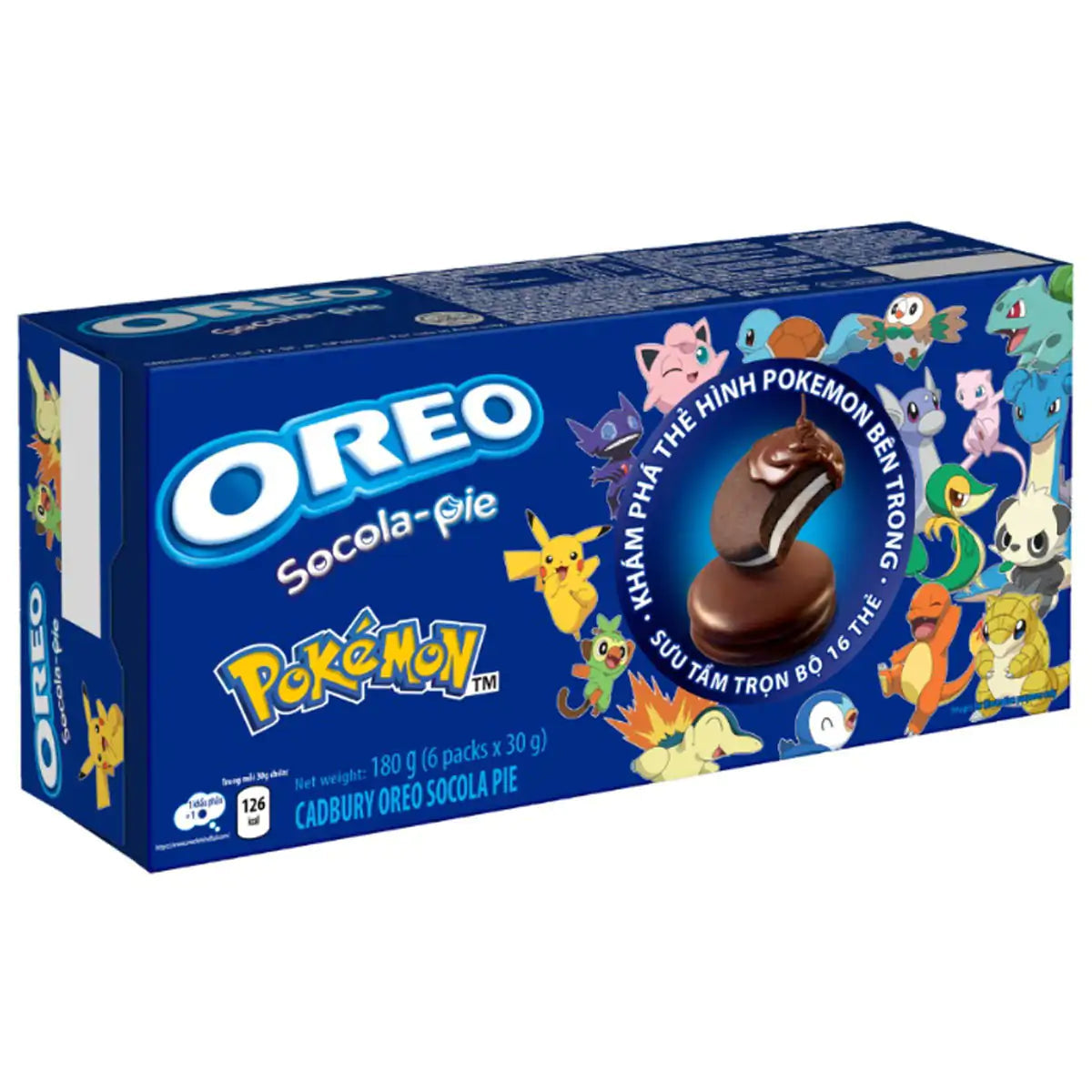 Pokemon Oreo Socola Pie with a collectible card! (6 Pies) (180g)
