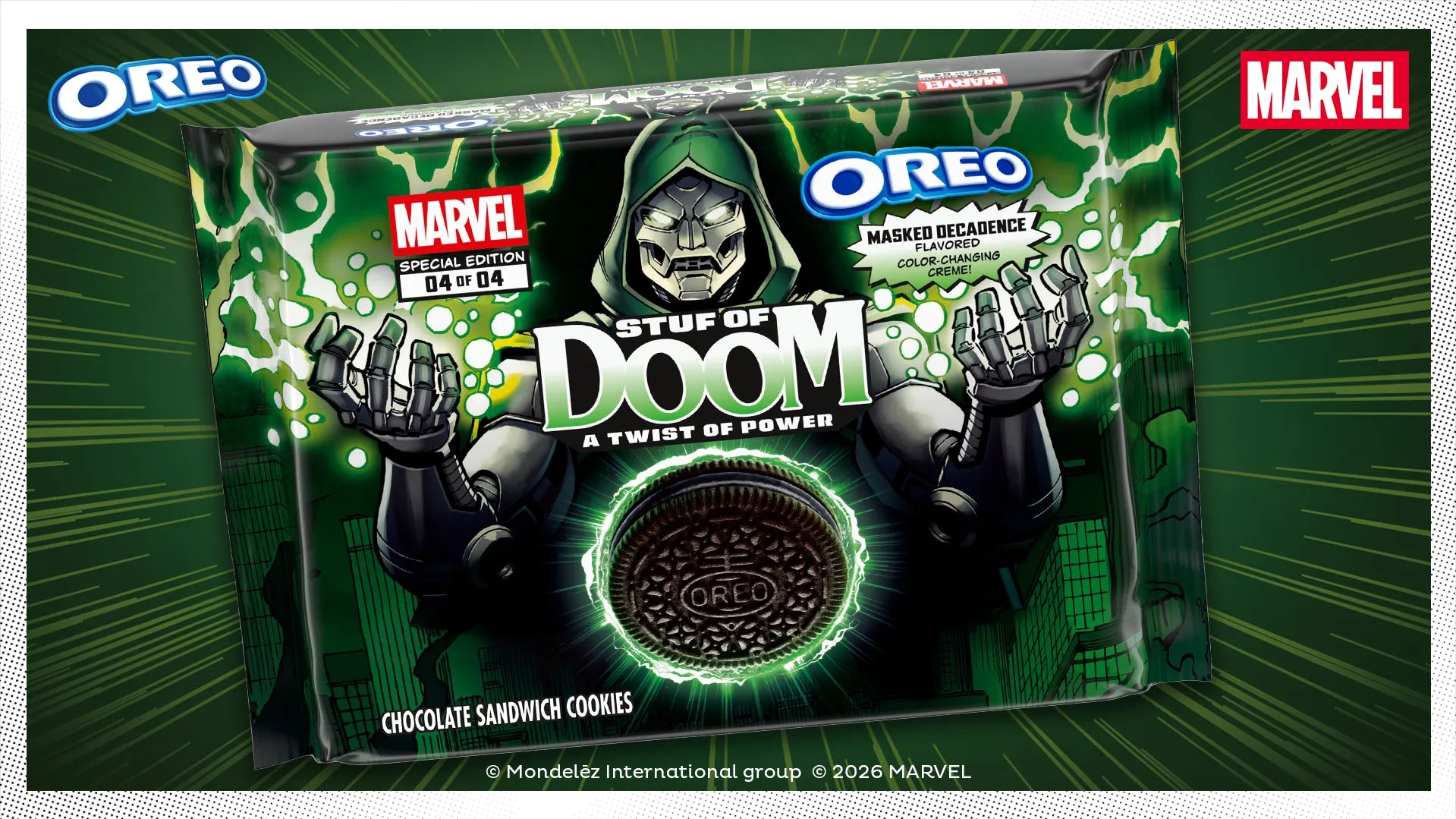 Oreo Marvel Dr. Doom Masked Decadence Flavor (10.68oz)