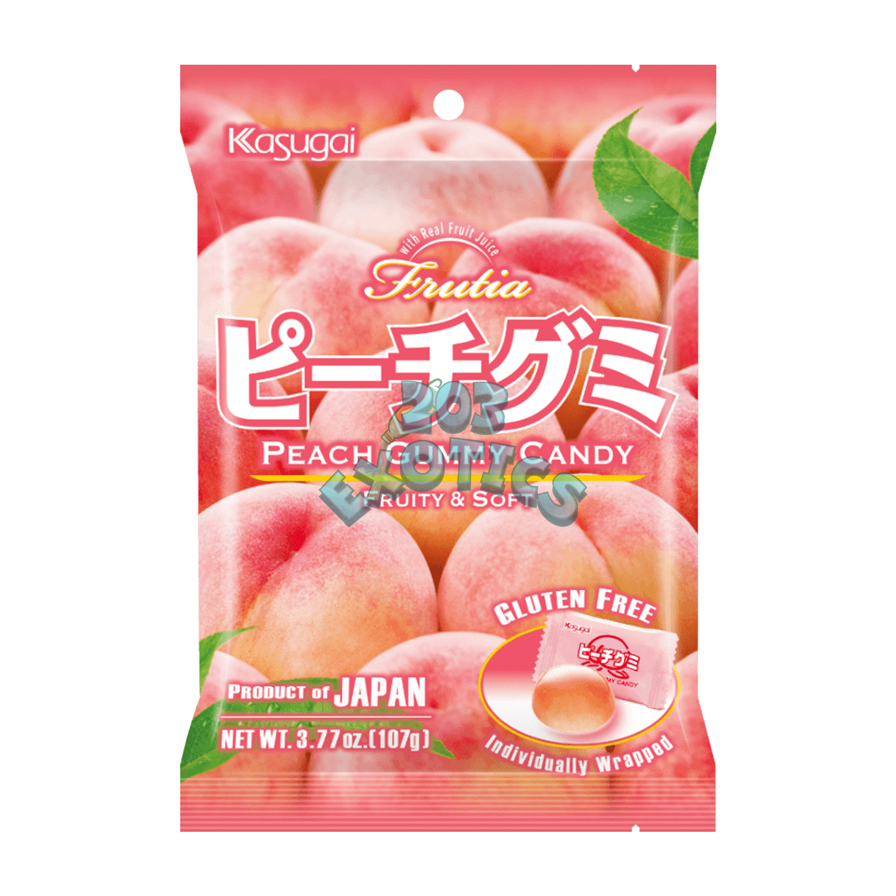 Kasugai Frutia Peach Gummy Candy (107G)