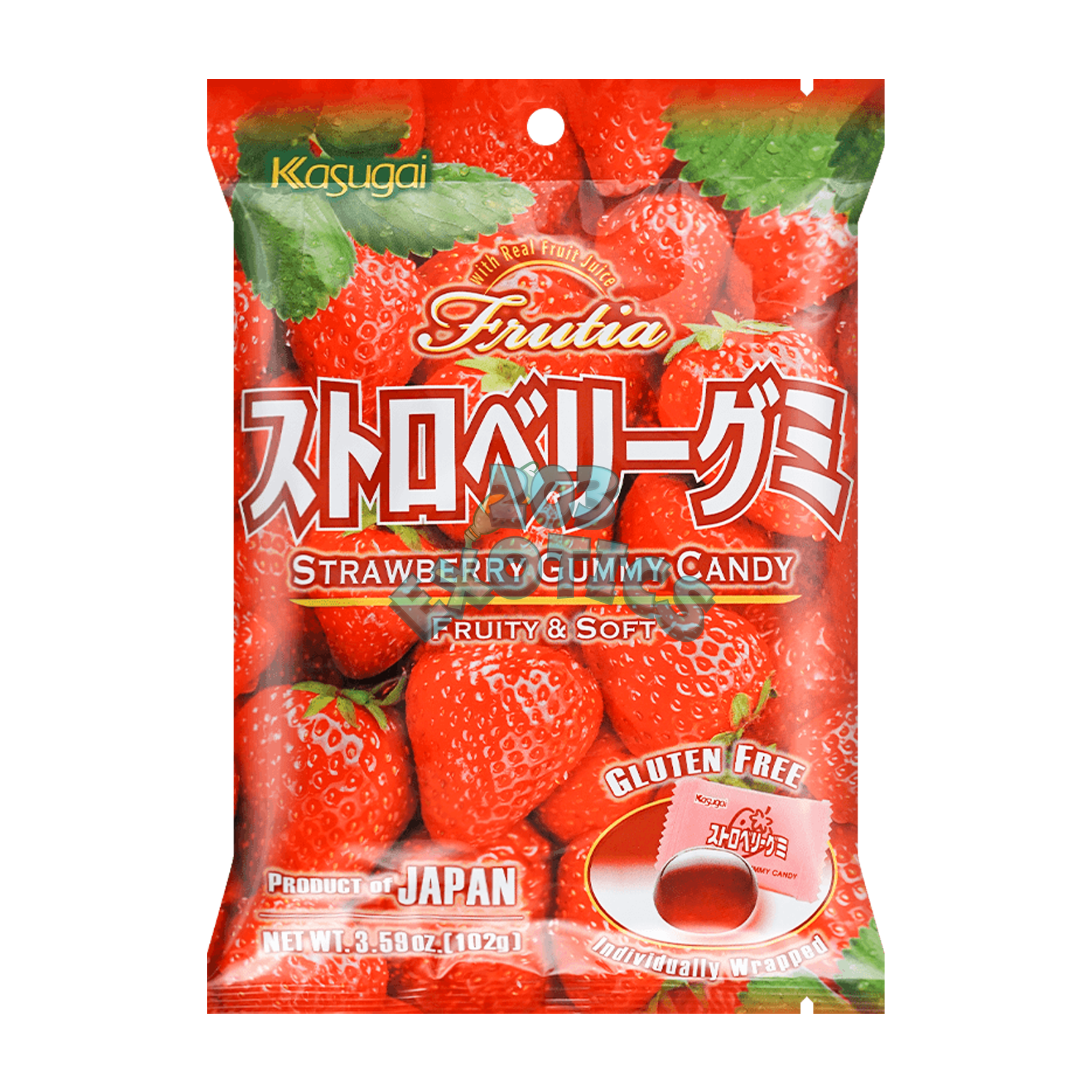 Kasugai Frutia Strawberry Gummy Candy (102g)