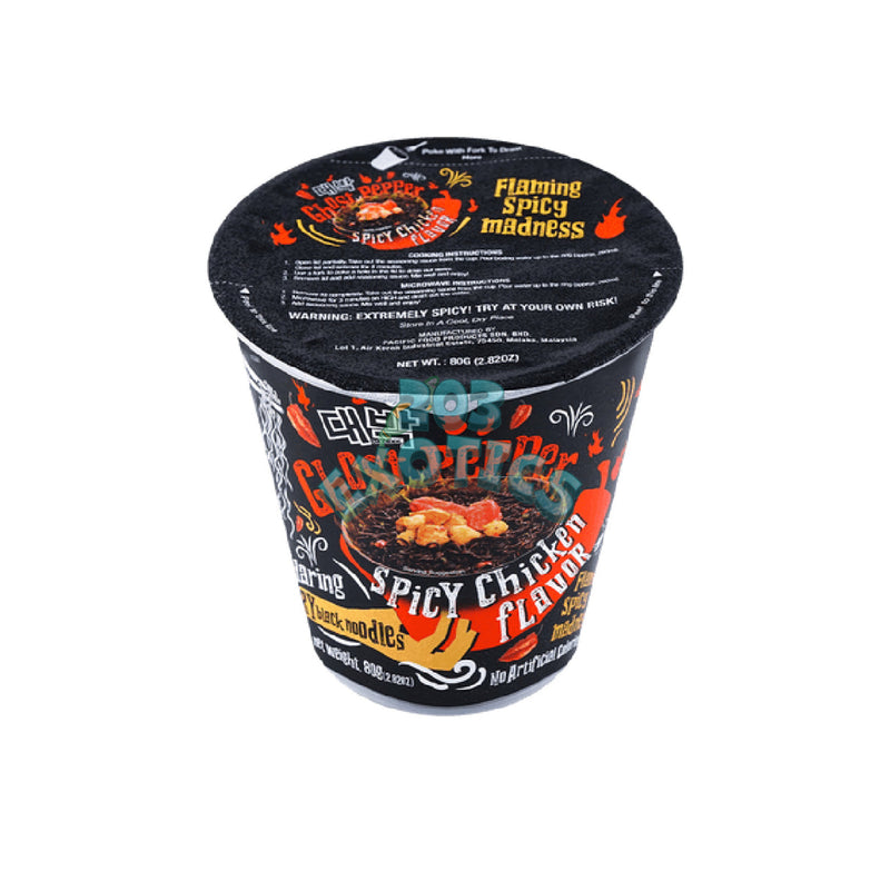 Korean Ghost Pepper Ramen w/ Black Noodles (TikTok)