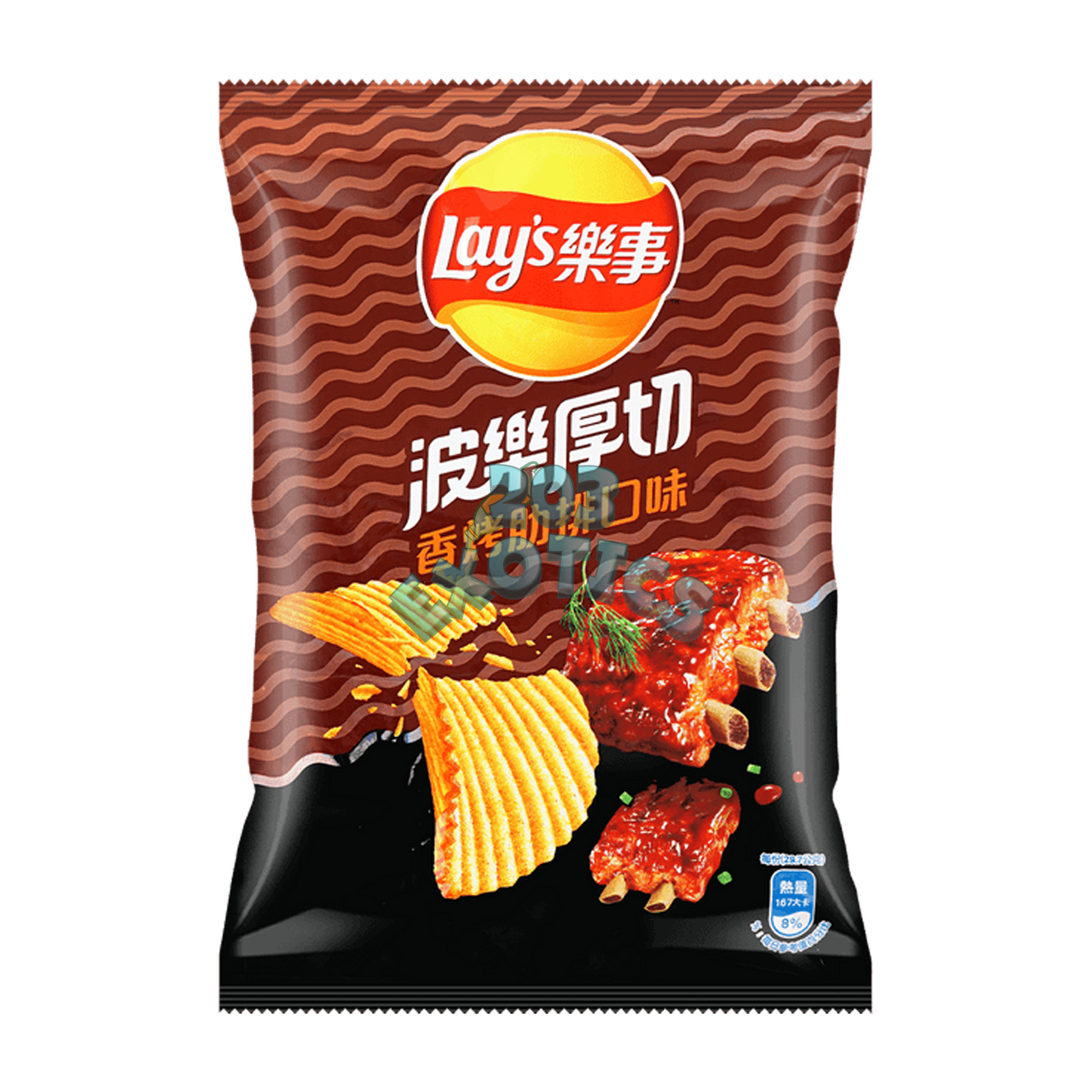 Lays Thick Cut Grilled Ribs Flavored Chips