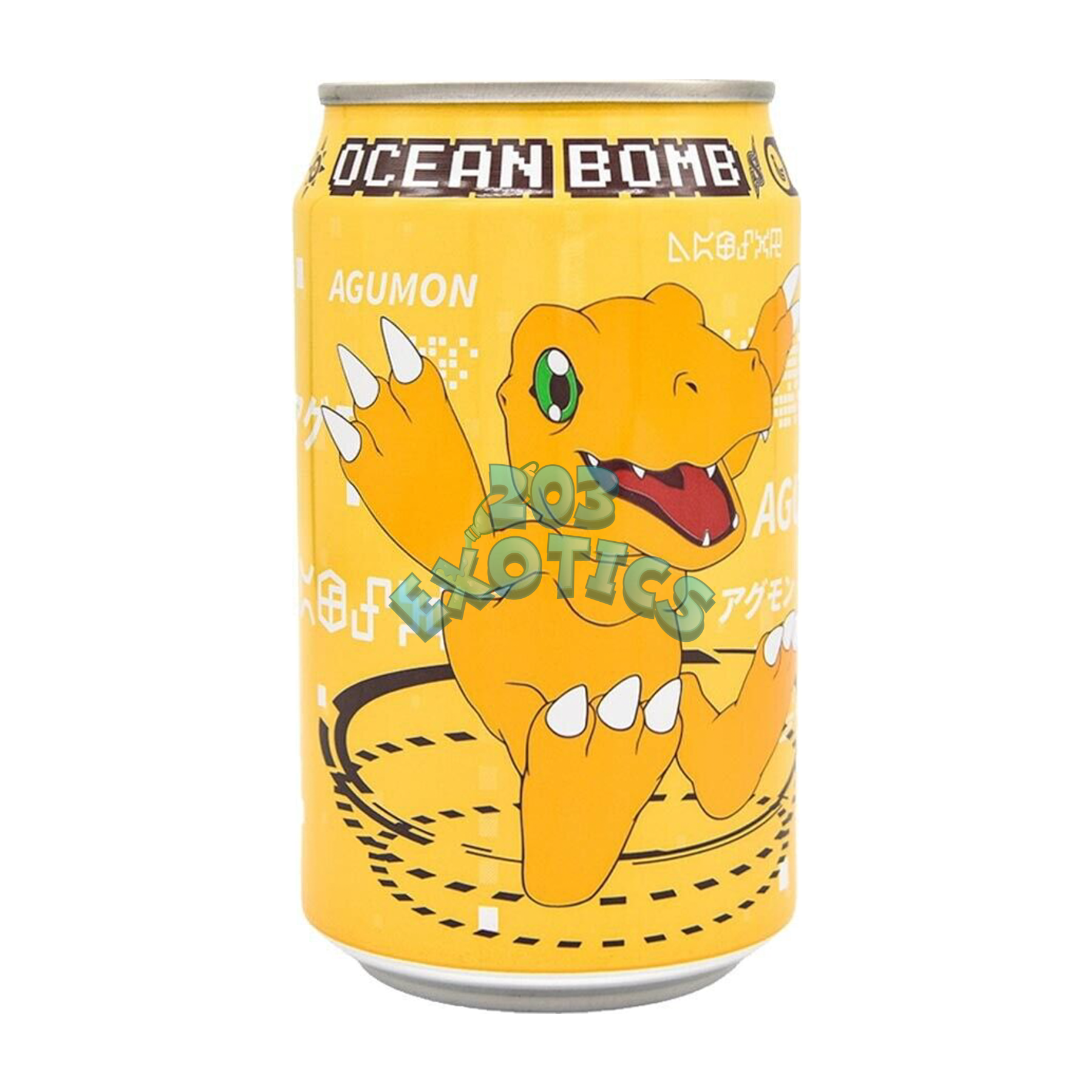 Ocean Bomb Digimon Agumon Banana Flavored Sparkling Water (330ml)