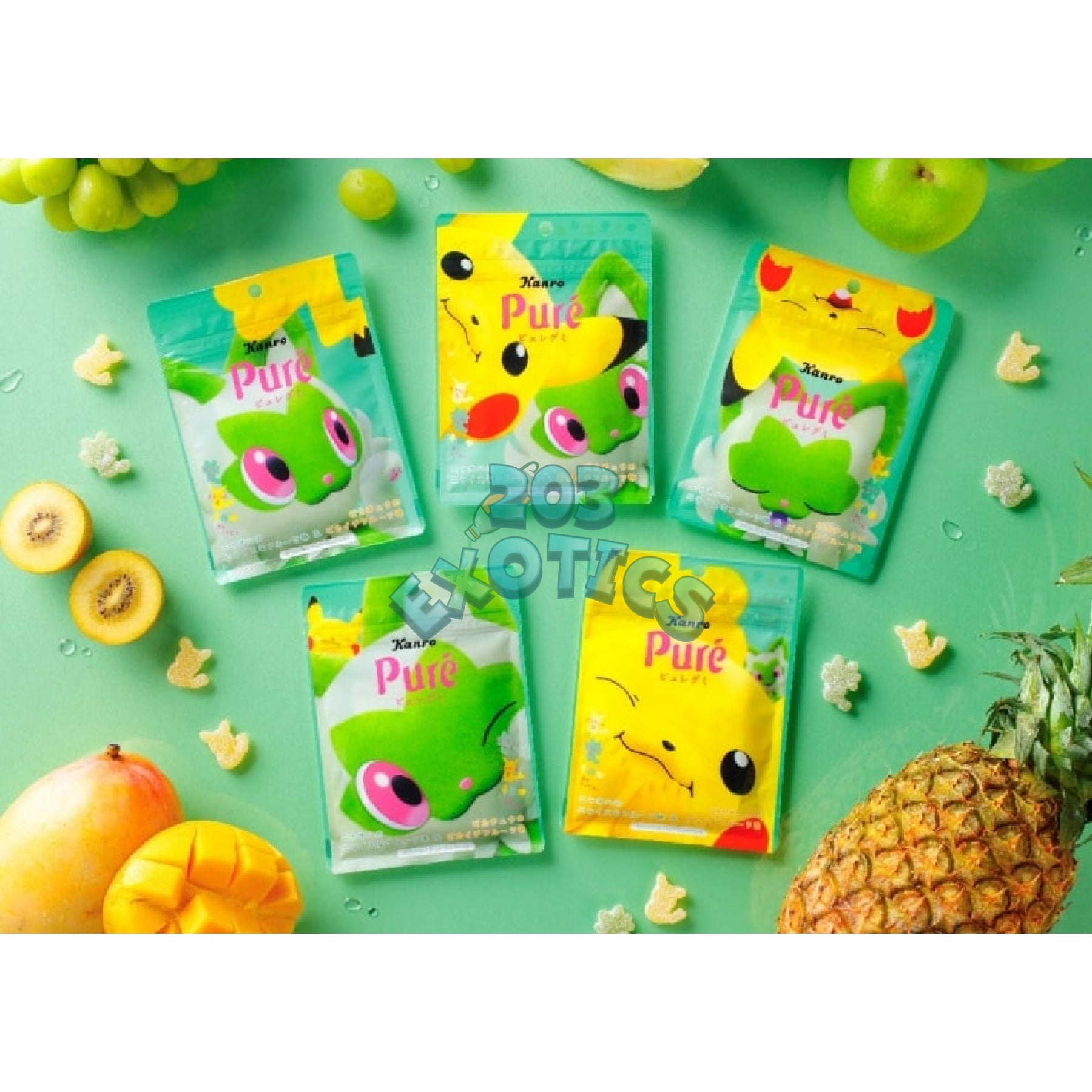 Pokemon Puré Lemon & Blue Raspberry Gummies(63G)