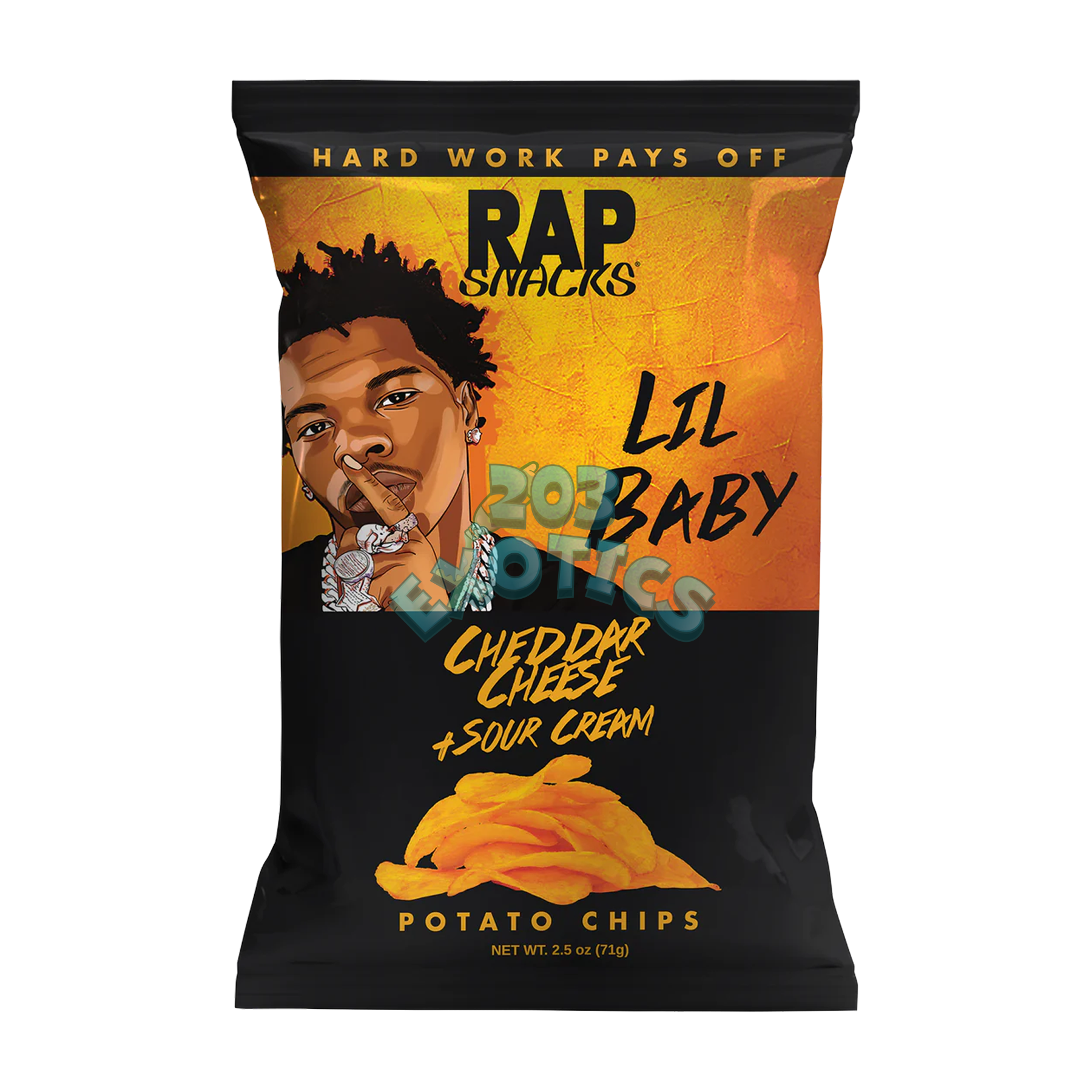Rap Snacks Lil Baby Cheddar Cheese + Sour Cream Flavored Chips