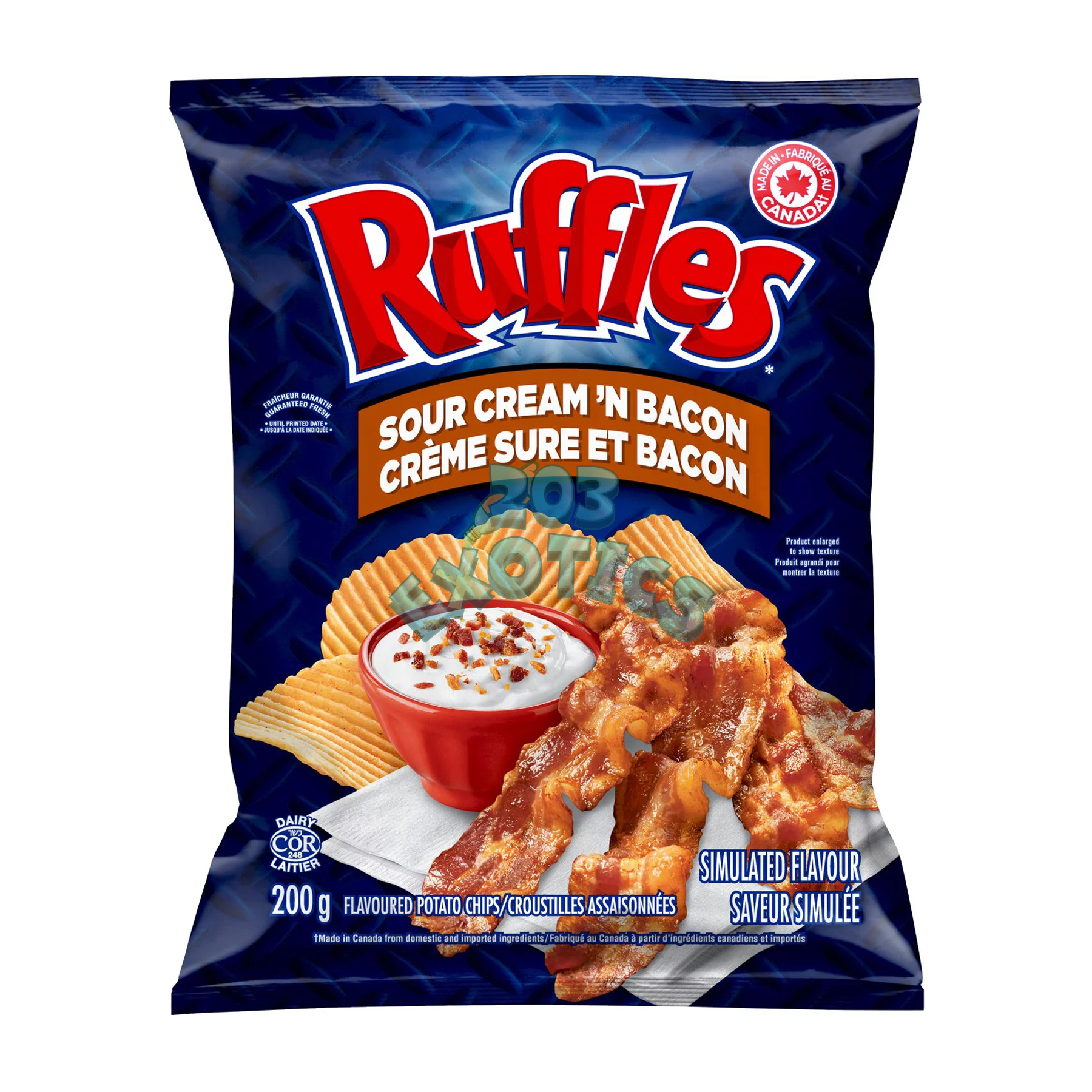 Ruffles Sour Cream N Bacon Flavored Chips
