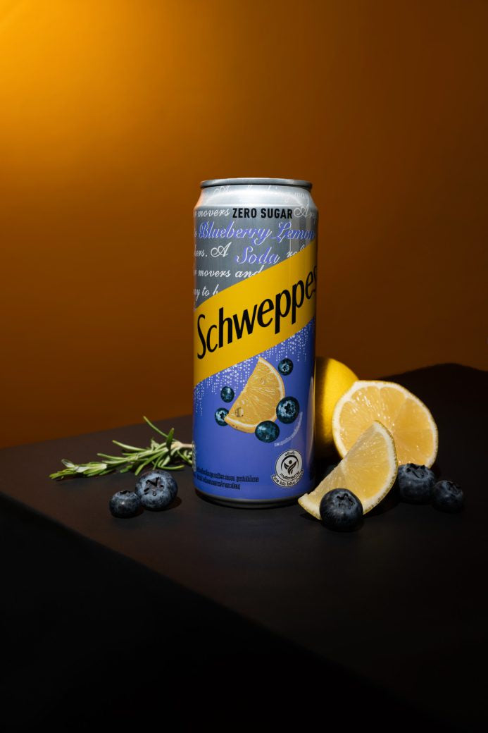 Schweppes Blueberry & Lemon Zero Sugar Soda (330ml)