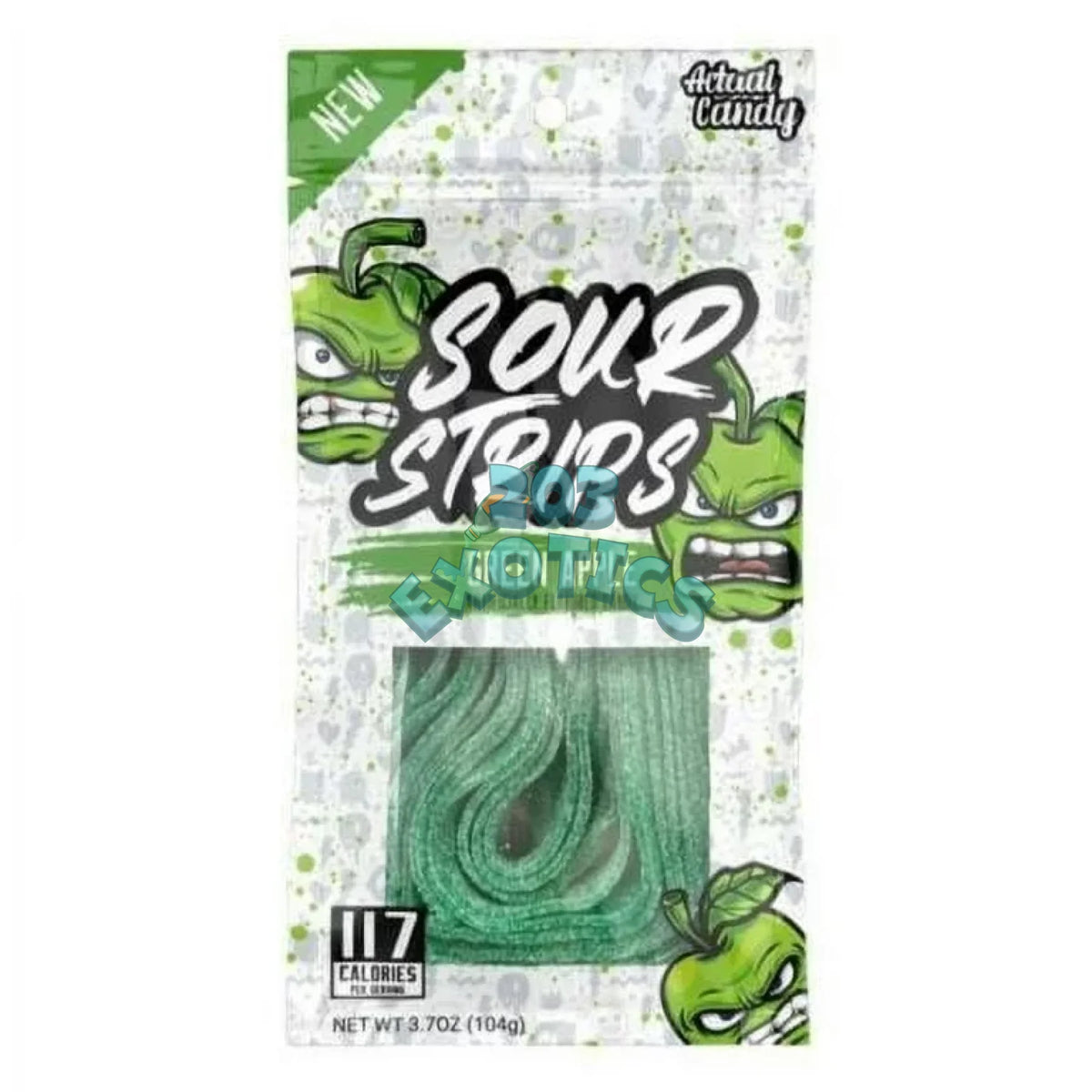 Sour Strips Green Apple Flavored (96g) | 203 Exotics