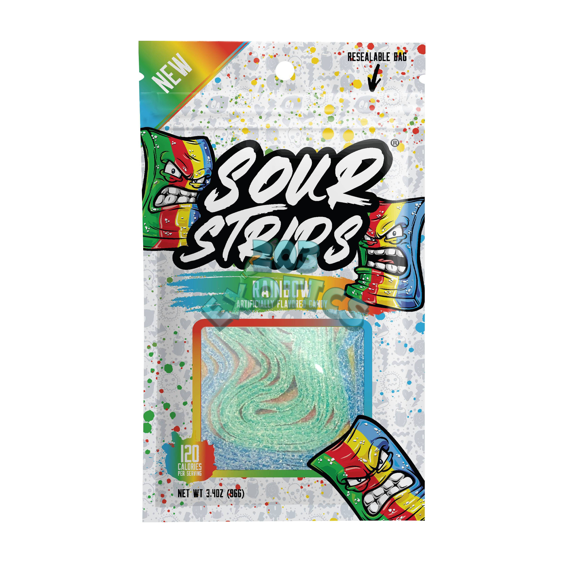 Sour Strips Rainbow Flavored (96g)