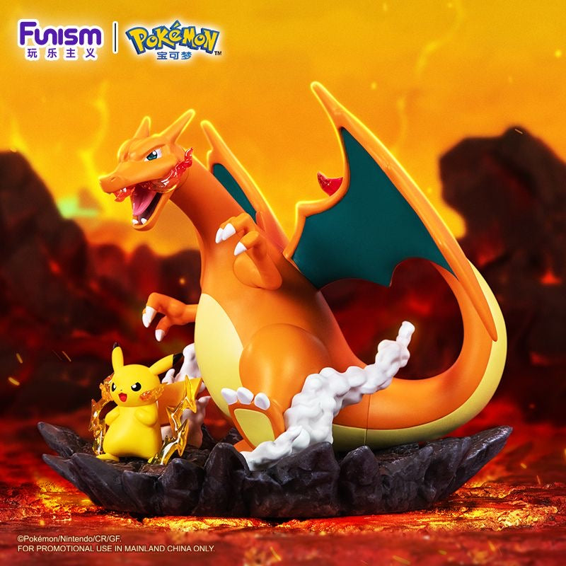 Pokemon Funism Charizard & Pikachu Statue