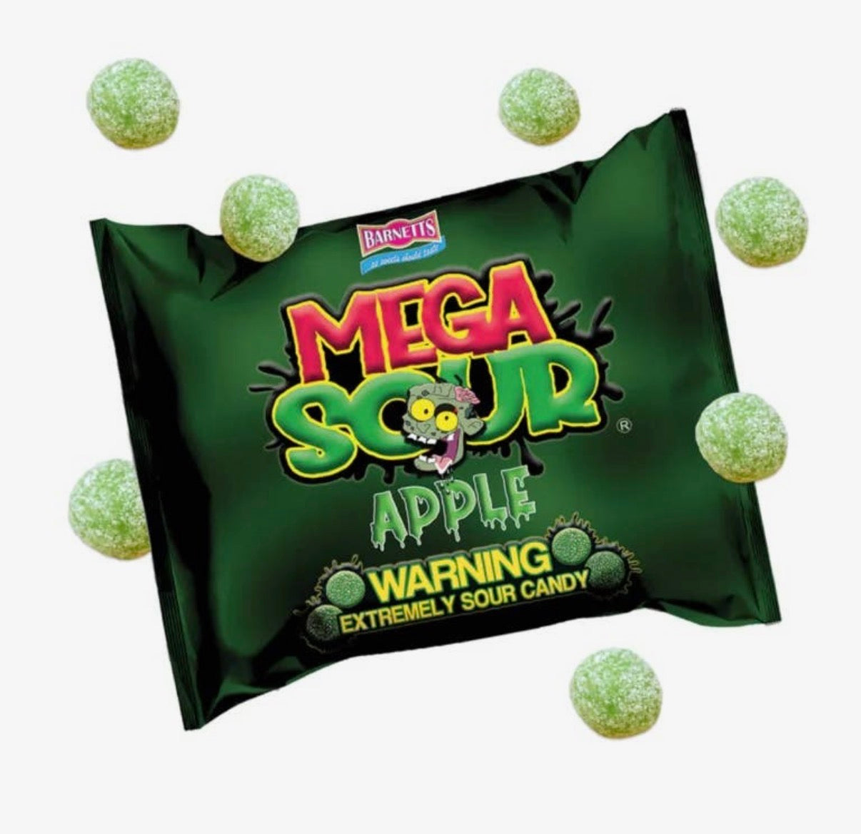 Barnetts Mega Sour Green Apple Candy (104g) Vegan & Gluten-Free!
