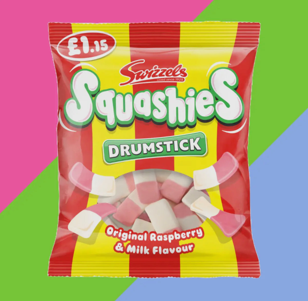 Swizzles Squashies Drumstick Original Raspberry & Milk Flavor (120g)
