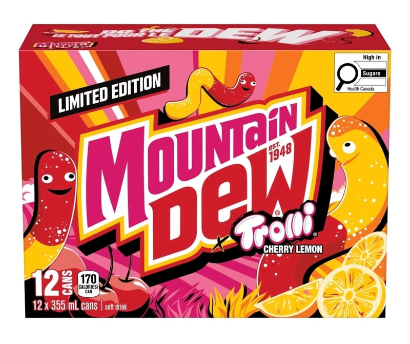 Mountain Dew Trolli Cherry Lemon 24 Pack (12oz Cans) Free Shipping Included!