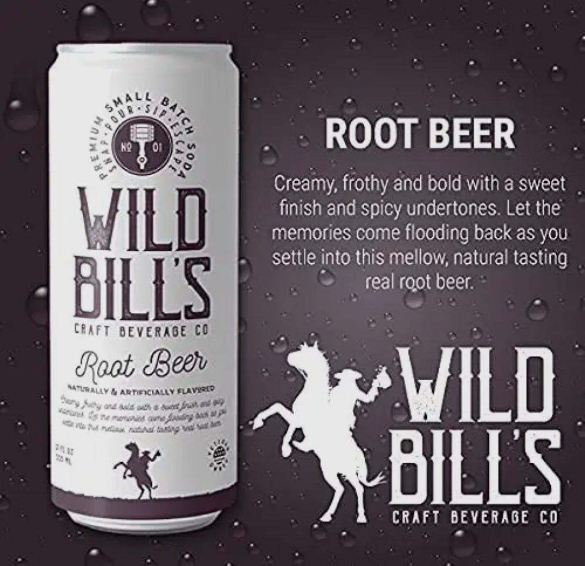 Wild Bills Root Beer Pure Cane Sugar Soda!! (12oz)