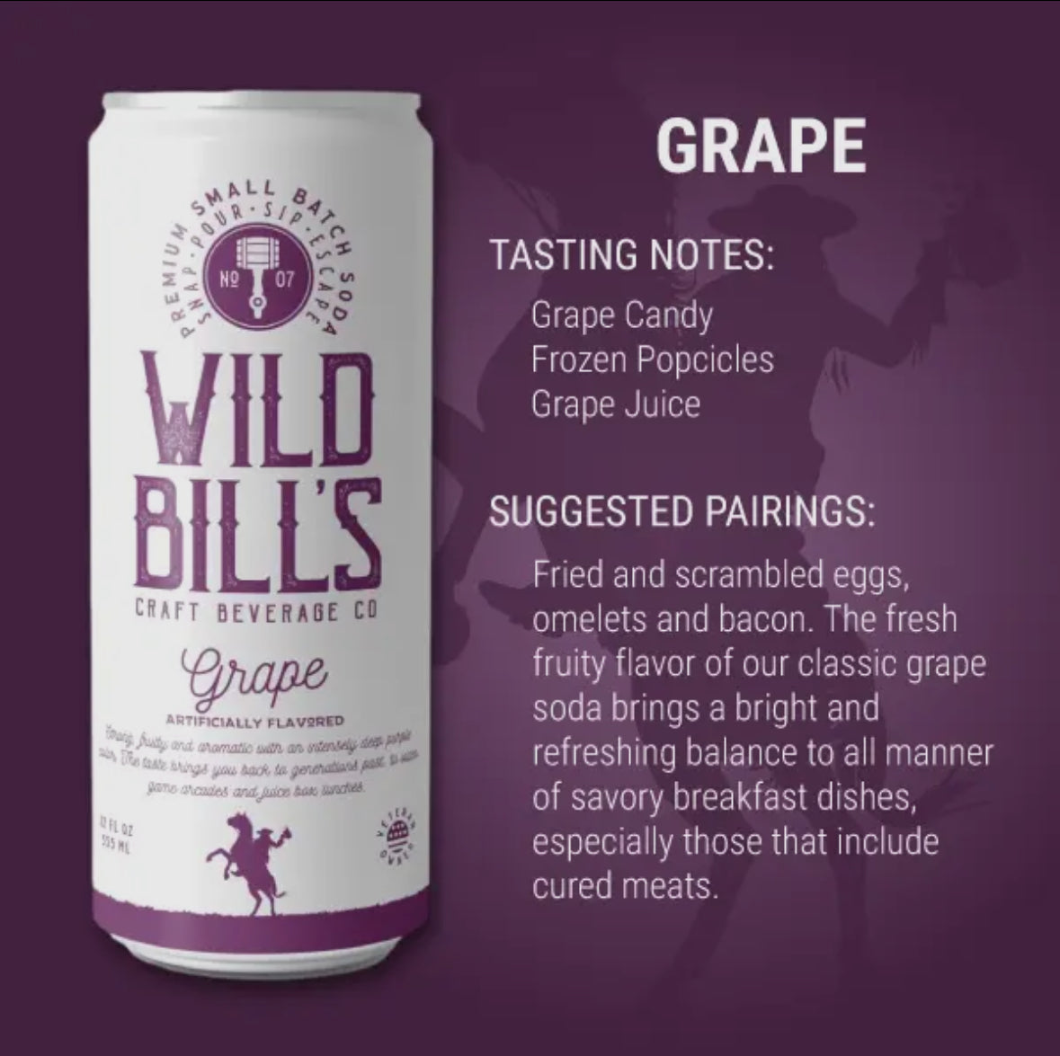 Wild Bills Grape Pure Cane Sugar Soda!! (12oz)