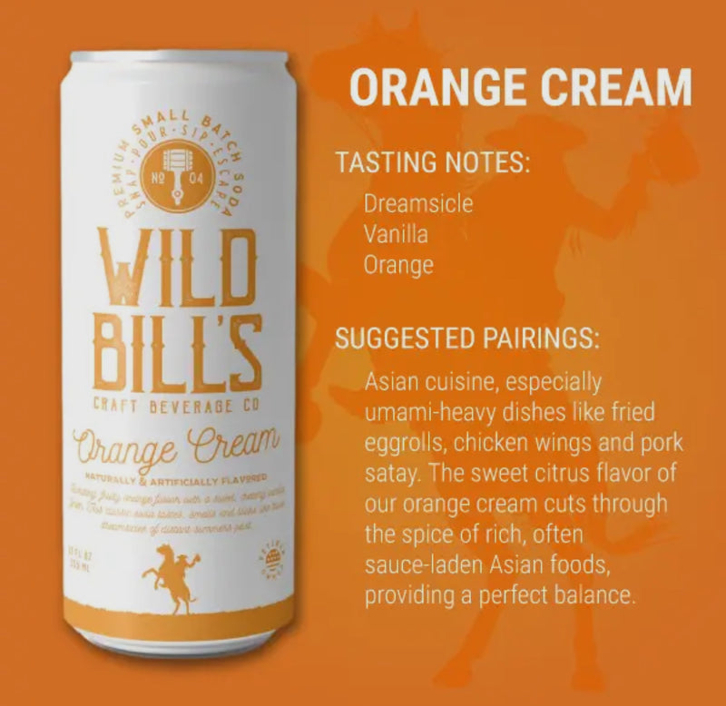 Wild Bills Orange Cream Pure Cane Sugar Soda!! (12oz)