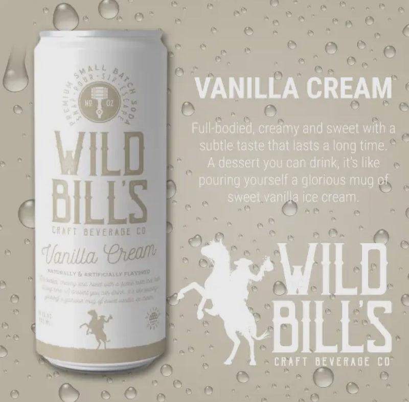 Wild Bills Vanilla Cream Pure Cane Sugar Soda!! (12oz)