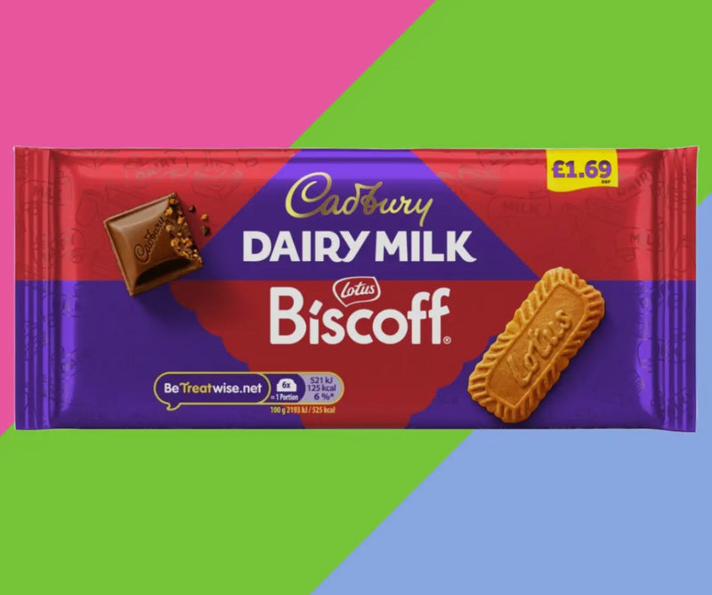 Cadbury Milk Chocolate with Biscoff Cookie Pieces (95g)