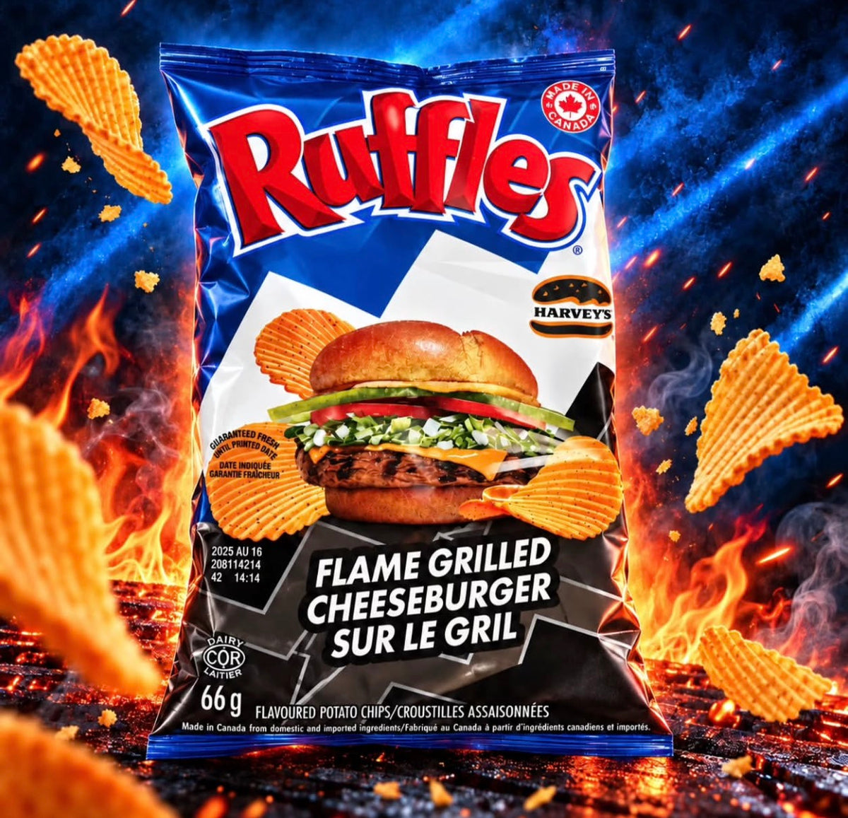 Ruffles Flame Grilled Cheeseburger (66g) Arriving week of 9/14!