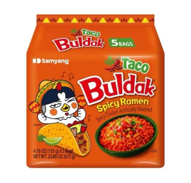 Buldak Ramen Taco Flavor NEW! (Halal) 5 Pack!