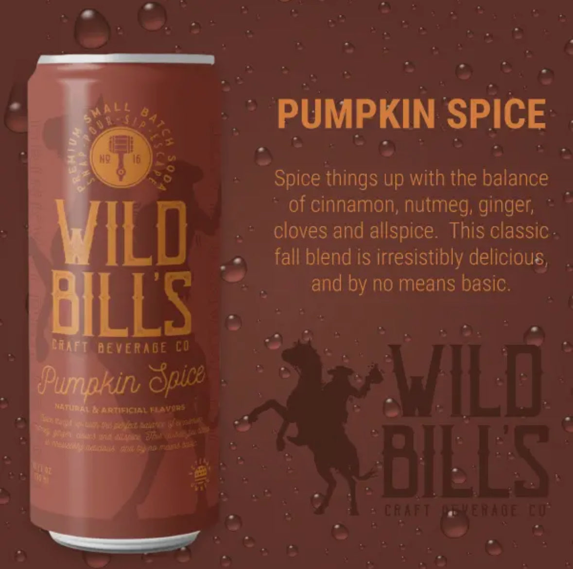 Wild Bills Pumpkin Spice Pure Cane Sugar Soda!! (12oz)