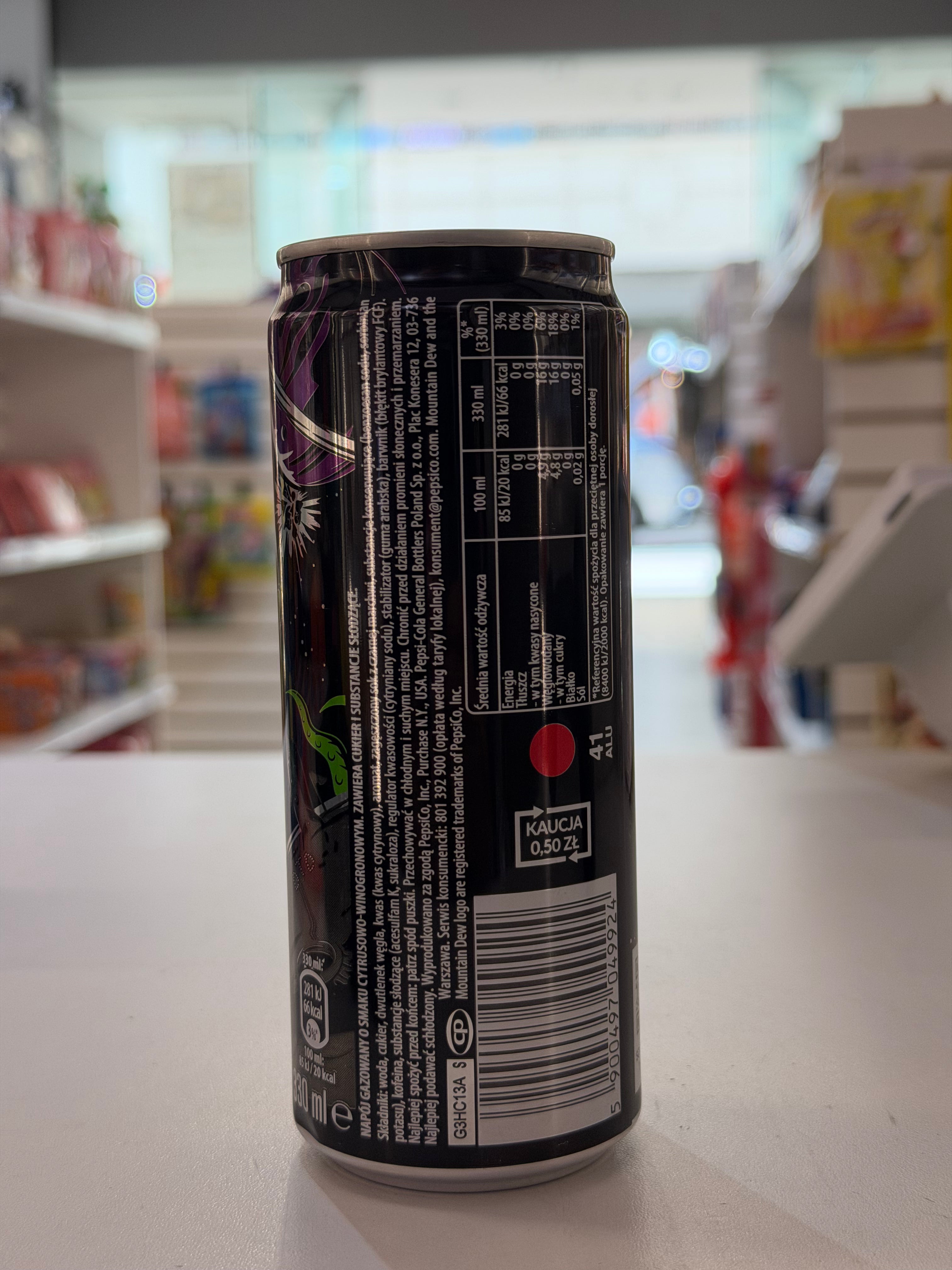 Mountain Dew Pitch Black (330ml) Poland Version!