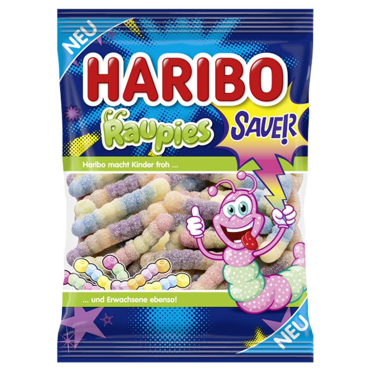 Haribo Raupies Sour Gummy Worms (160g)